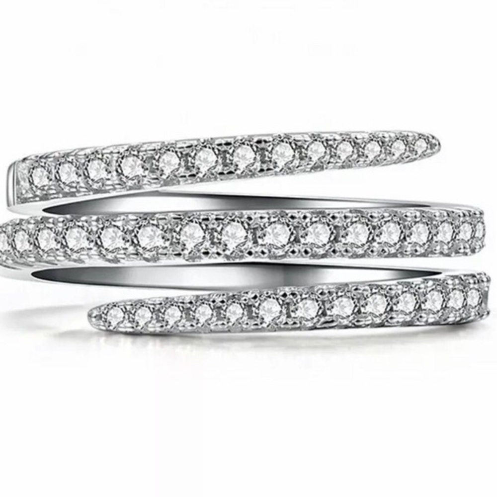 Sterling silver diamond ring - Picture 3 of 4